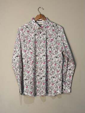 Ted Baker London MMA-TOOBIG Floral Print Long Sleeve Shirt Size 5